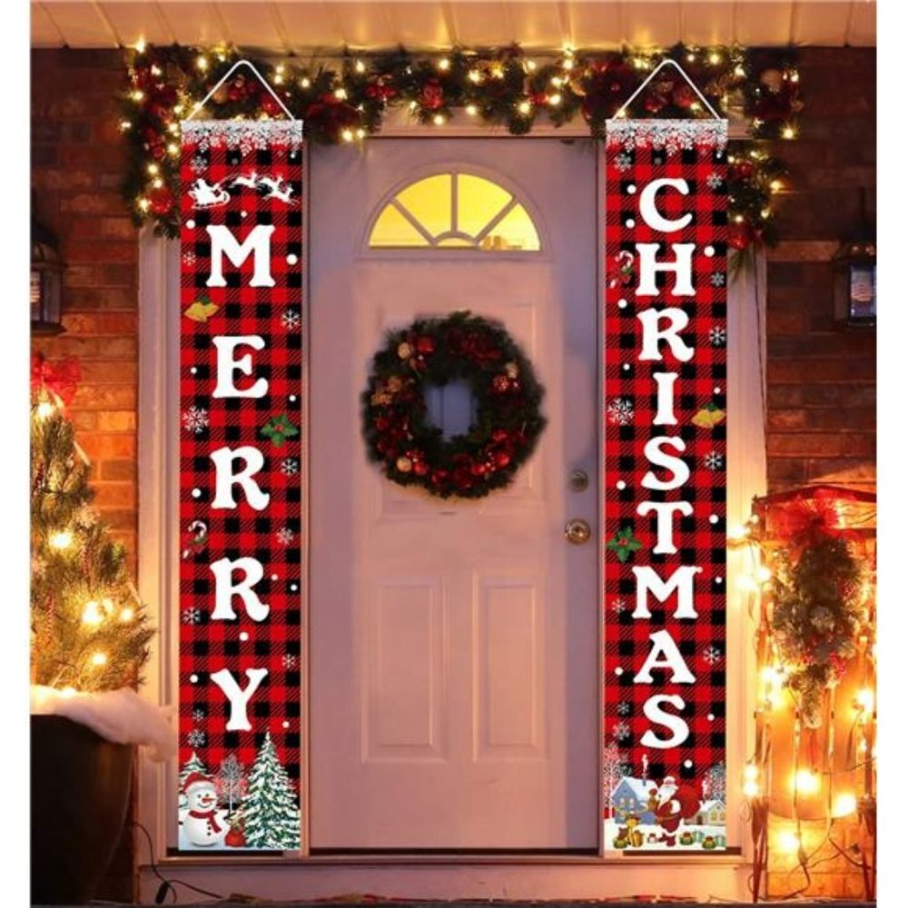 Christmas Decorations Merry Christmas Door Sign Welcome Banner